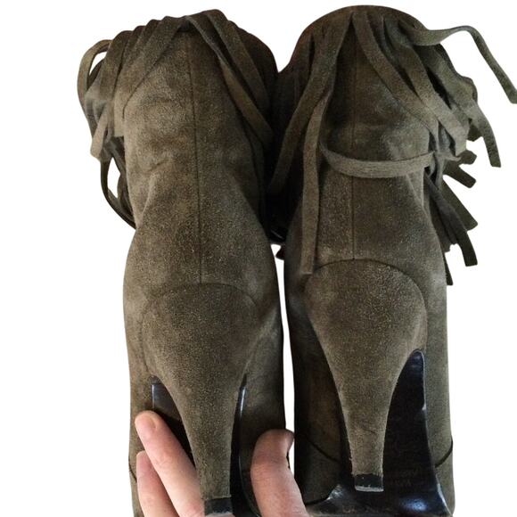 Kathryn Amberleigh Women Suede Leather Fringe Booties Size US 10 Western Romance - Picture 5 of 6